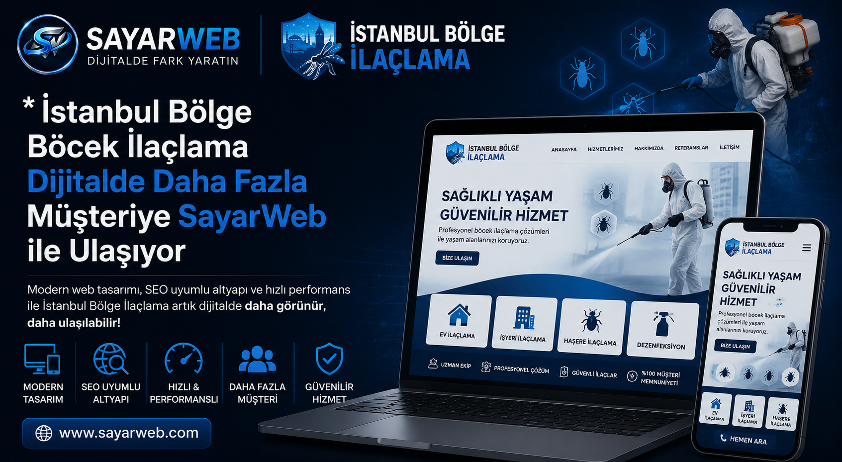 İstanbul Bölge Böcek İlaçlama Dijitalde Daha Fazla Müşteriye SayarWeb ile Ulaşıyor